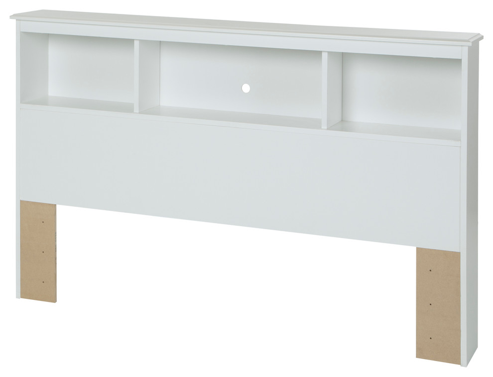 South Shore Crystal Full Bookcase Headboard  54  x27 x27  Pure White   Contemporary   Headboards   by South Shore Furniture  Houzz