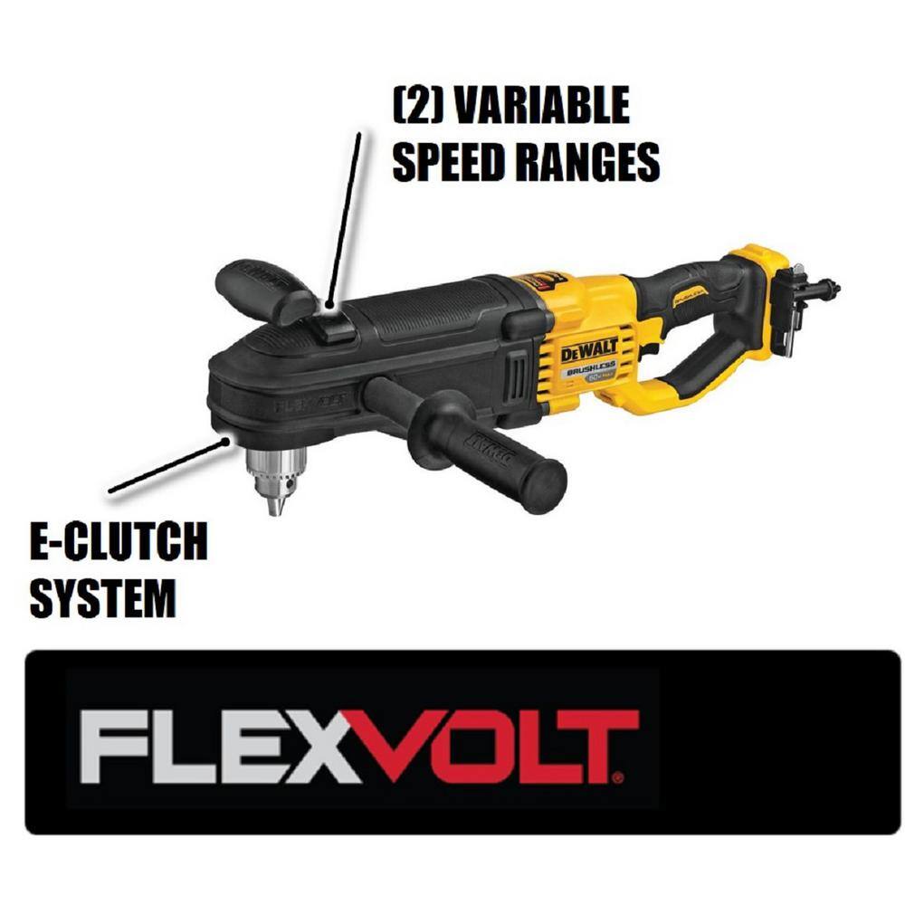 DW FLEXVOLT 60V MAX Cordless In-line 12 in. Stud and Joist Drill with E-Clutch and (2) FLEXVOLT 9.0Ah Batteries DCD470X1W609