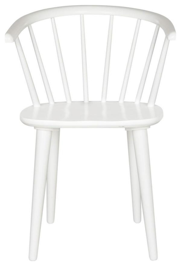 Charlese 18  x27 x27Curved Spindle Side Chair set of 2 White   Midcentury   Dining Chairs   by Peachtree Fine Furniture  Houzz