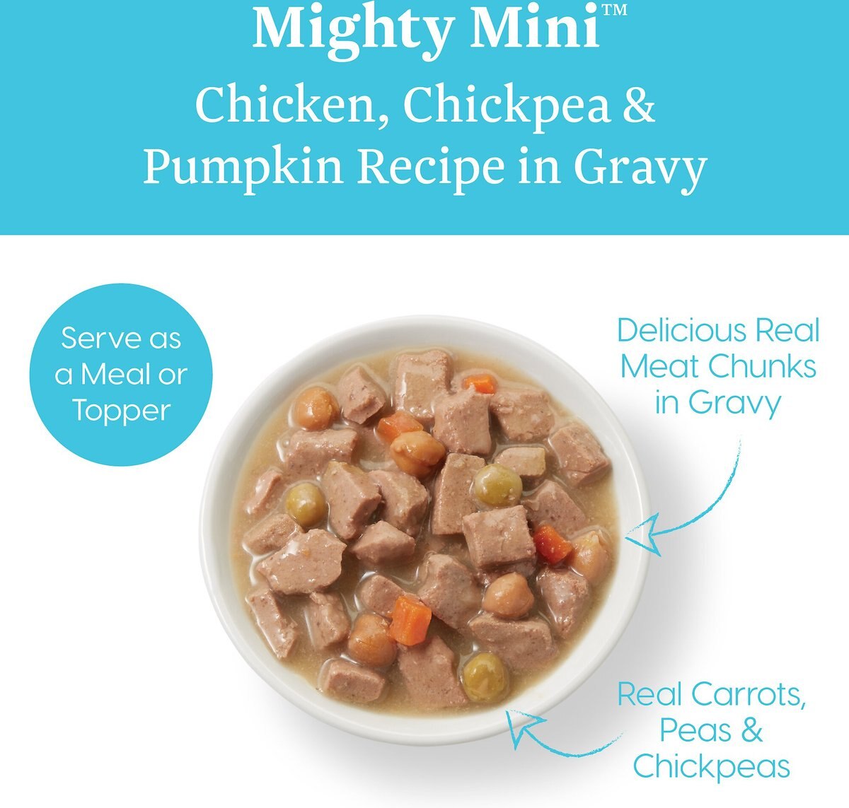 Solid Gold Mighty Mini Chicken， Chickpea and Pumpkin Recipe in Gravy Grain-Free Toy and Small Breed Dog Food Cups