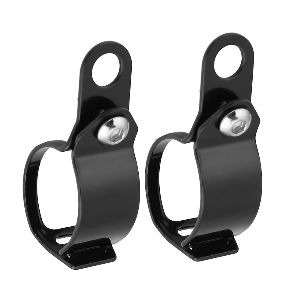 2pcs Motorcycle Turn Light Mount Bracket Fit For 30-45mm Front Fork Scooter (black)