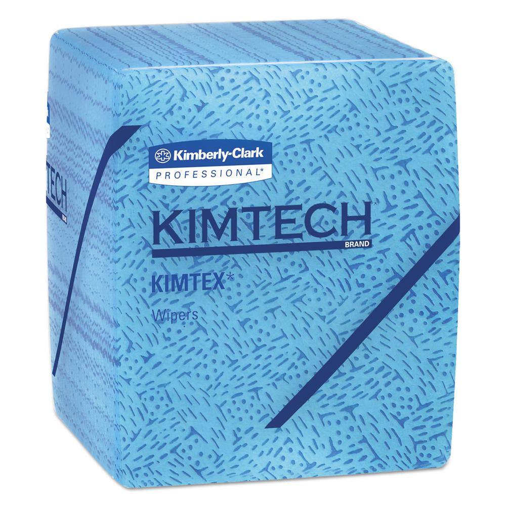 Kimtech Oil Grease and Ink Cloths Quarter-Fold 12-12 in. x 12 in. Blue 66Box 8 BoxesCarton KCC33560