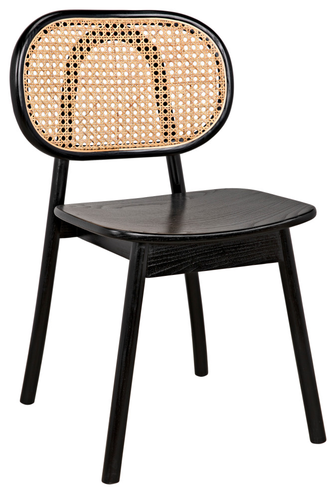 Brahms Chair  Charcoal Black With Caning   Tropical   Dining Chairs   by Noir  Houzz