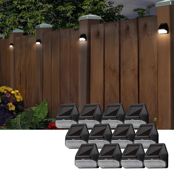 LED Solar Powered Deck Lights, Outdoor Wall Light, for Garden Yard Stair Patio