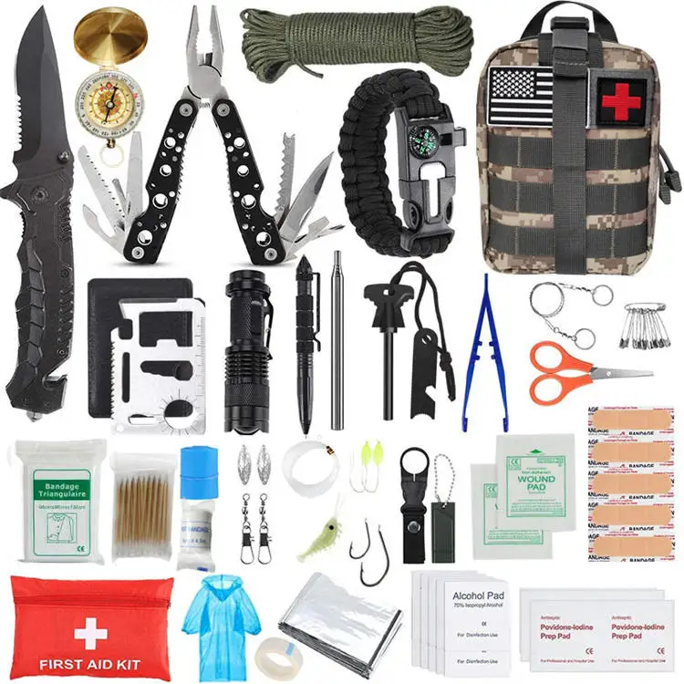 Wedacraftz Climbing Camping Hiking Emergency Equipment Tactical Survival Rescue Kit First Aid Kit Outdoor Survival Kit