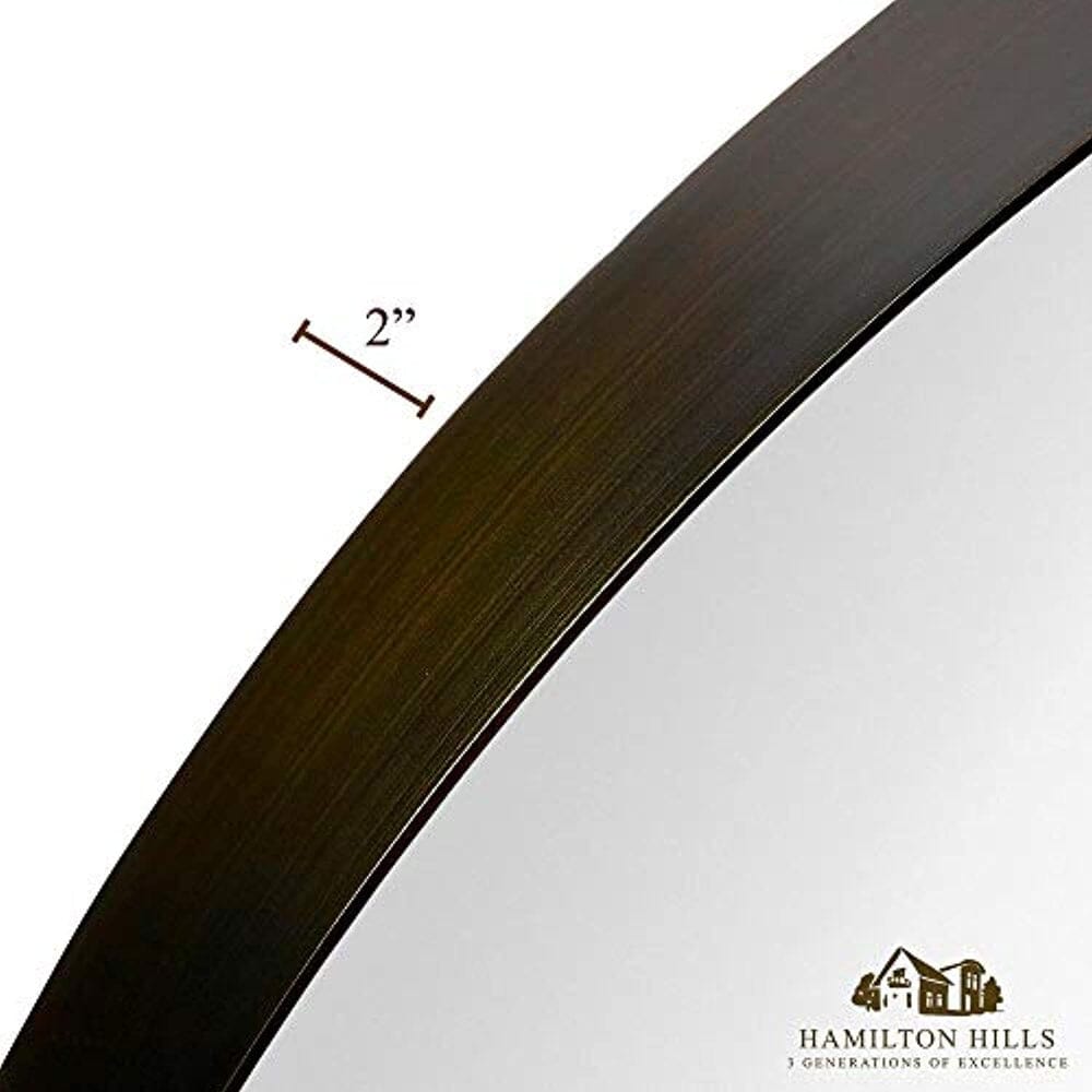 Contemporary Brushed Metal Bronze Wall Mirror (30