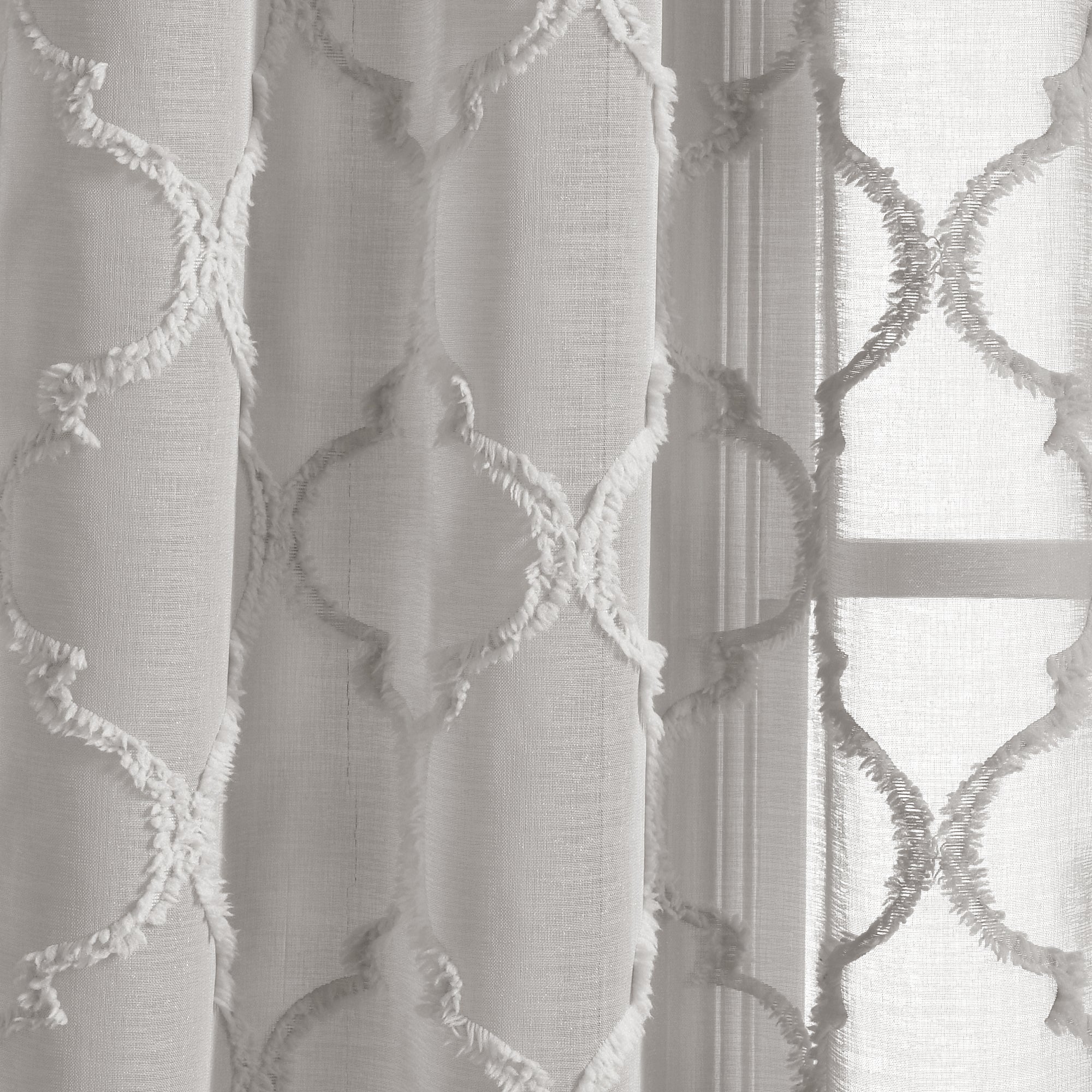 Avon Trellis Grommet Sheer Window Curtain Panel Set