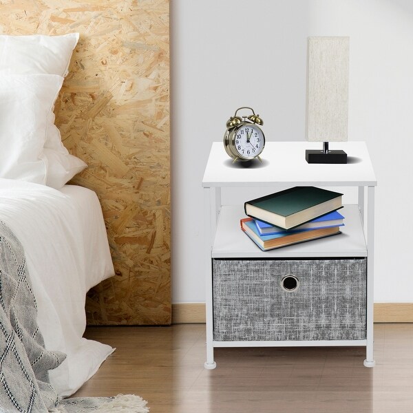 Nightstand 1-Drawer Shelf Storage - Bedside Furniture End Table Chest - - 30821853