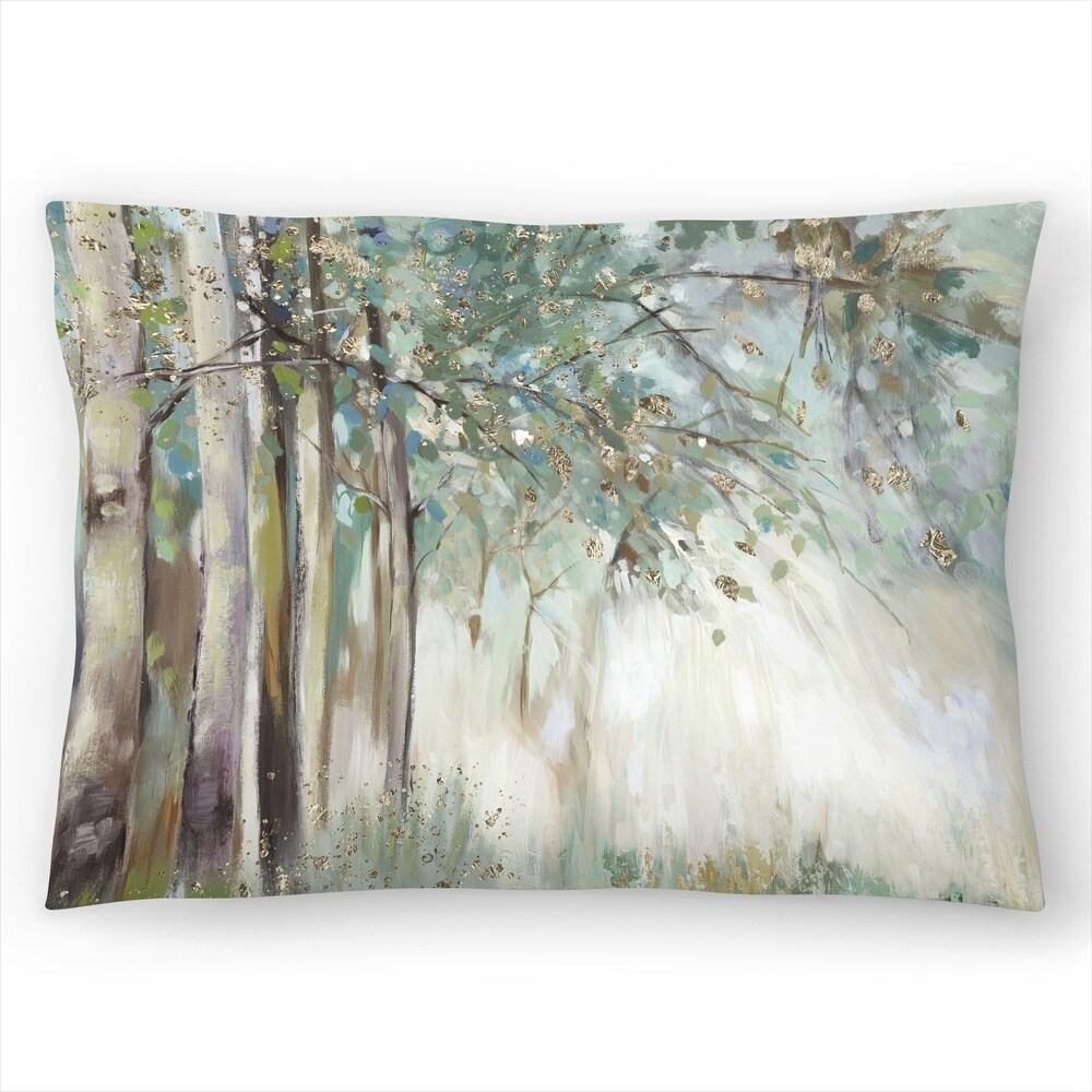 Silver Leaves   Decorative Throw Pillow