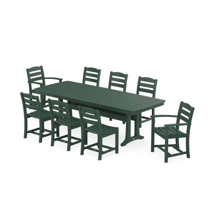 Polywood La Casa Café 9-Piece Dining Set with Trestle Legs PWS1490-1