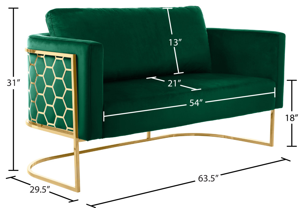 Casa Velvet Upholstered   Contemporary   Loveseats   by Meridian Furniture  Houzz