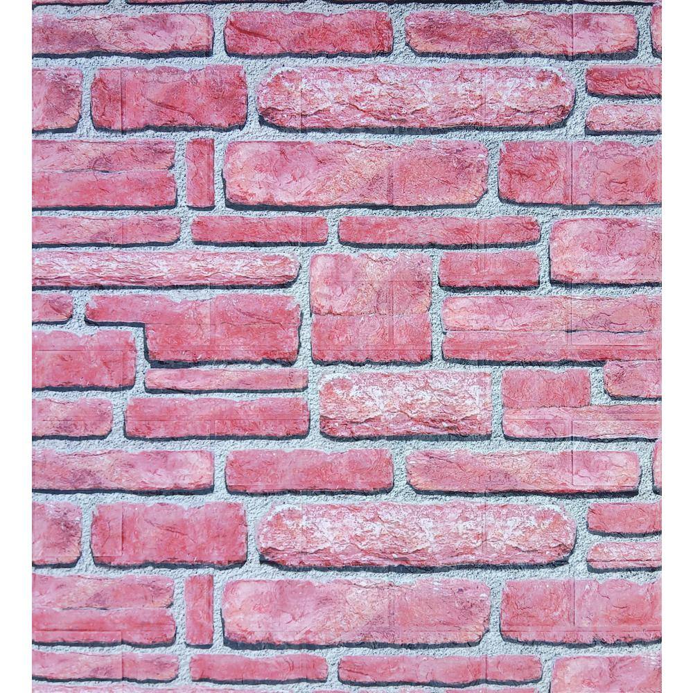 Dundee Deco Falkirk Jura III 14 in. x 28 in. x 30 in. Peel  Stick Red Faux Brick PE Foam Decorative Wall Paneling (5-Pack) JNHDZWH87-5