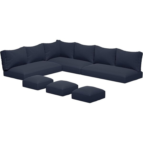 AECOJOY 7 Pieces Patio Furniture Set Outdoor Sectional Sofa Rattan Conversation Set