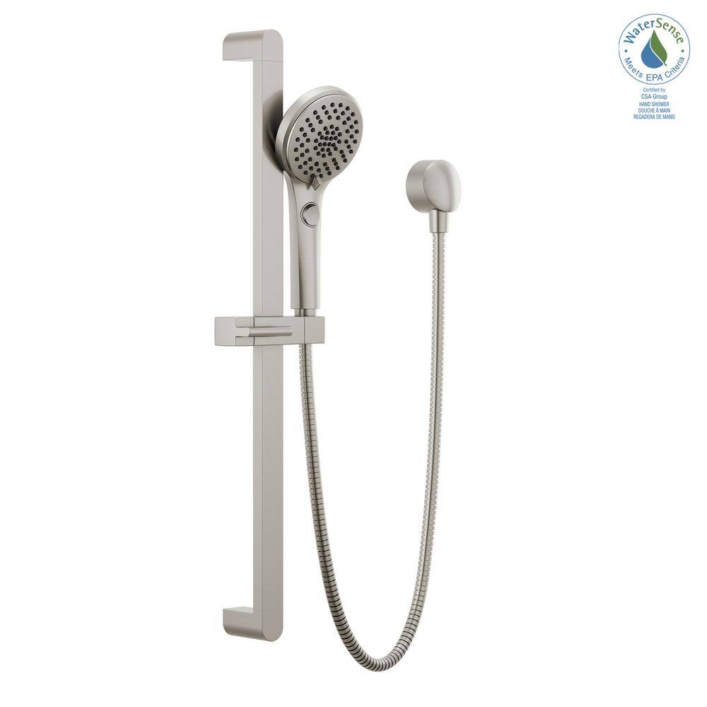 Peerless Xander 4-Spray Patterns 1.5 GPM 4.38 in. Wall Mount Handheld Shower Head with Slide Bar in Brushed Nickel P62419-BN