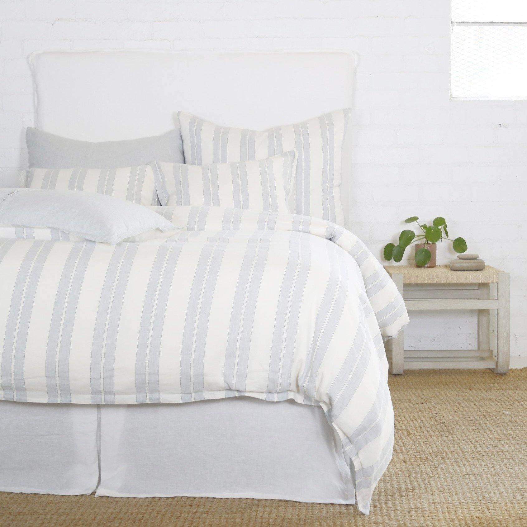 Carter Duvet Collection by Pom Pom at Home, Ivory/Denim