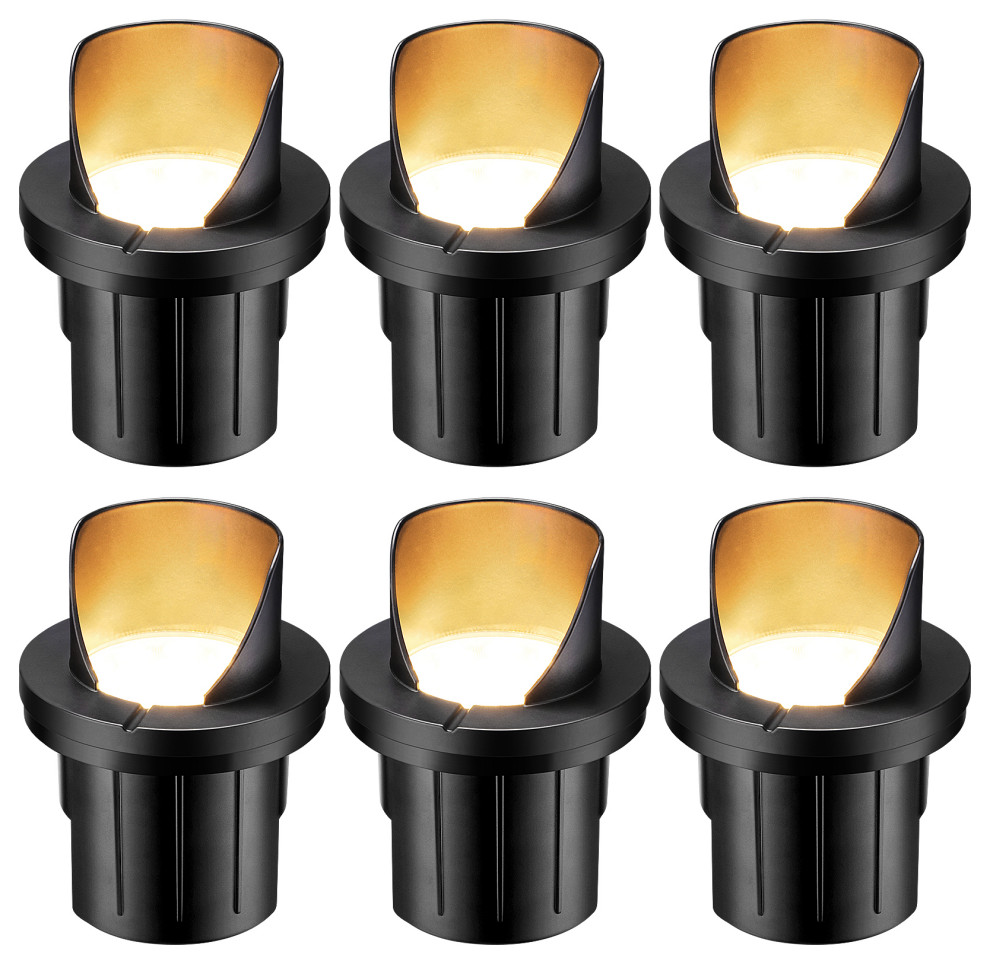 LEONLITE Landscape 6W Flat Top Well Light Low Voltage 3000K Warm White Pack of 6   Modern   Inground And Well Lights   by W86 Trading Co.  LLC  Houzz