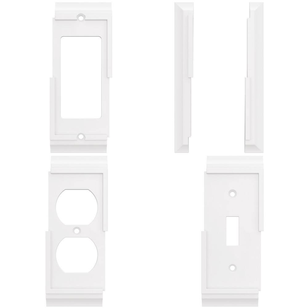 Hampton Bay Derby Pure White 1-Gang Custom Single DecoratorRocker Wall Plate (3-Pack) W45983C-PW-K3