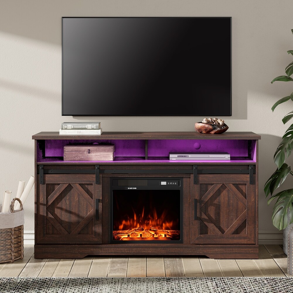 WAMPAT Electric Fireplace TV Stand for TVs Up to 65 Inch   59\