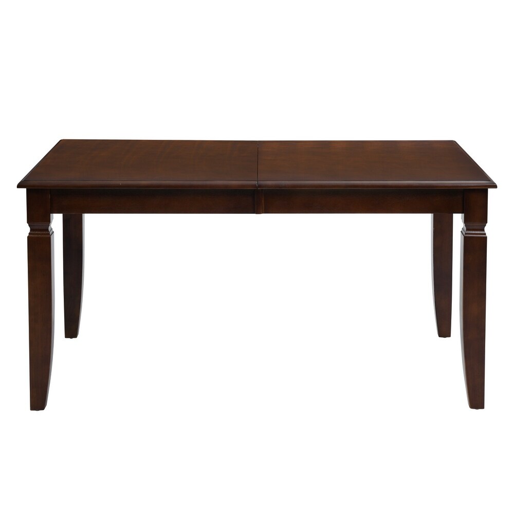 Homylin 78in Extandable Dining Table (Seats 6) Removable Leaf Brown Solid Wood