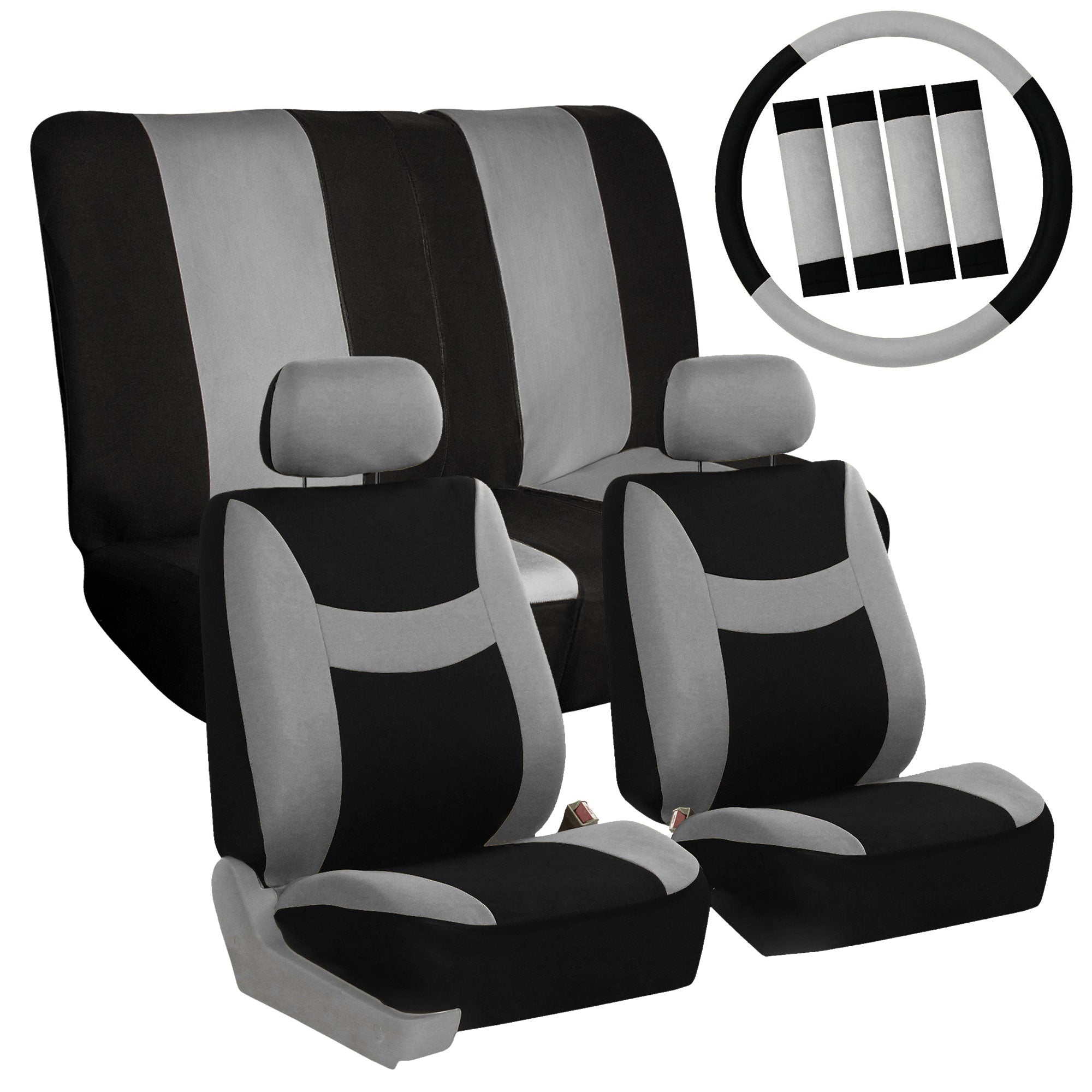 FH Group 6 Colors Car Seat Covers for Car SUV Van Split Bench Full Interior Combo