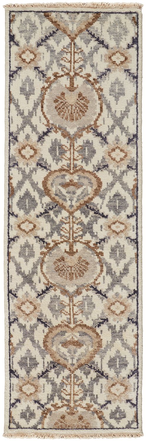 Bennet Hand Knotted Beige and Gray Rug by BD Fine