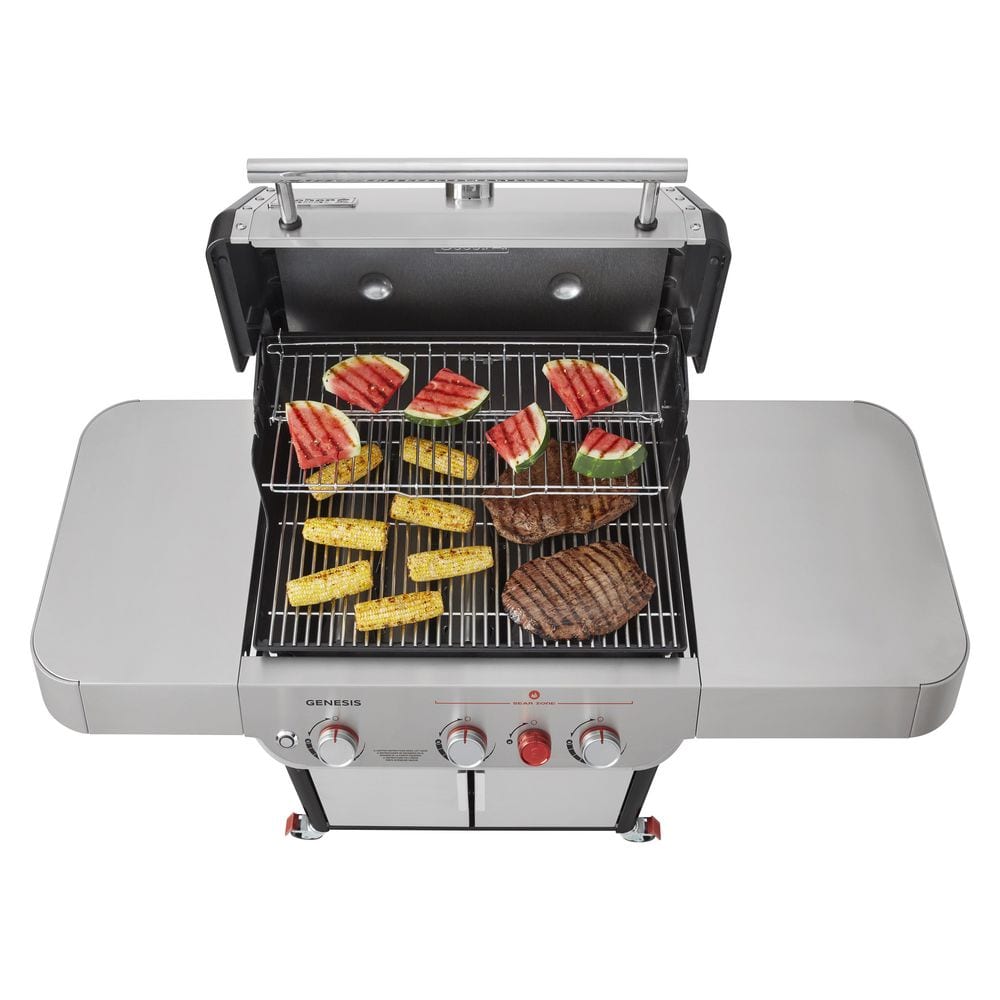 Weber Genesis S-325s 3-Burner Propane Gas Grill in Stainless Steel with Built-In Thermometer 35300001