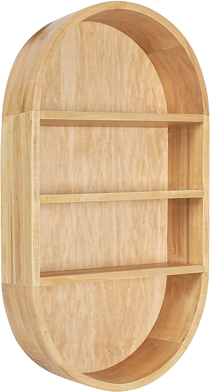 Literaroy Wariter 16 x 28, Natural Wood, Geometric Modern Shelves for Wall