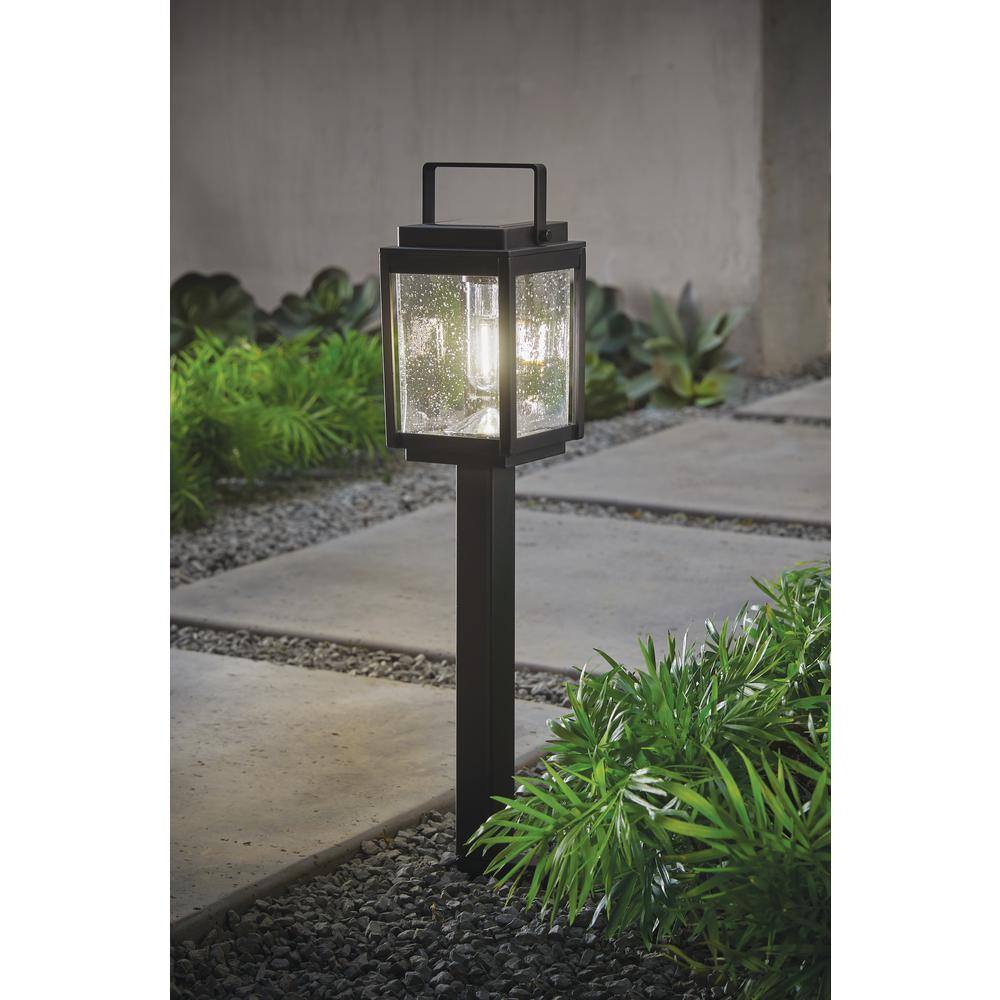 Hampton Bay 20 Lumens Black Solar Non Motion Sensing LED Waterprood Landscape Path Light (1-Pack) SP94301SF51PDQ