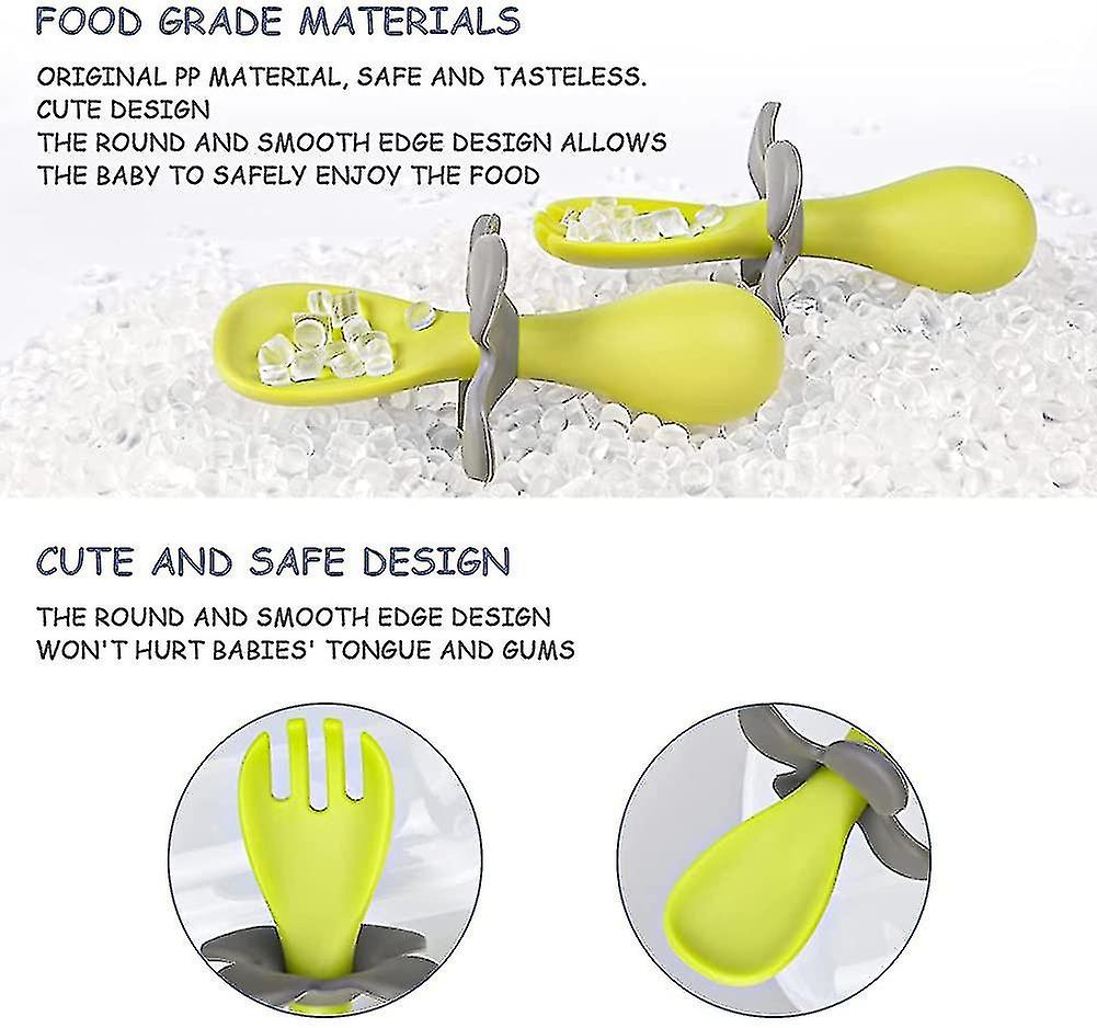 Baby Spoon And Fork， Ergonomic Baby Cutlery Ergonomic Learning Cutlery