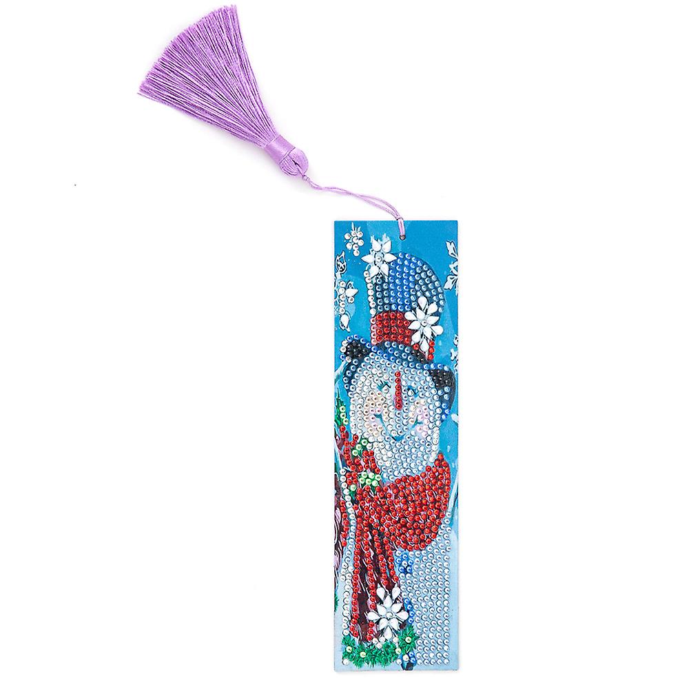 Diamond Painting Bookmarks Christmas Snowman Diamond Bookmarks For Adults 5d Diy Bookmarks With Tassel Arts Crafts Set Gift  Style B