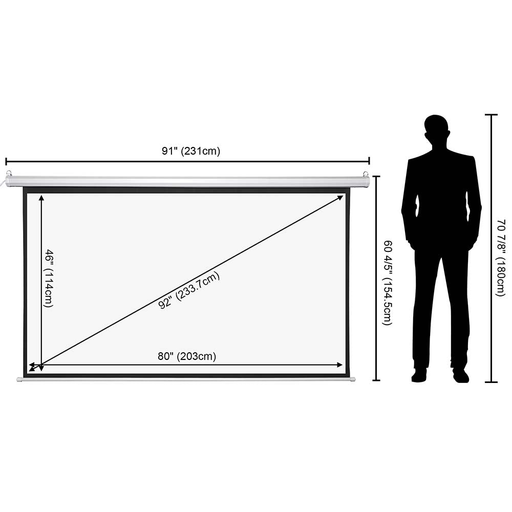 InstaHibit Retractable Electric Projection Screen 92