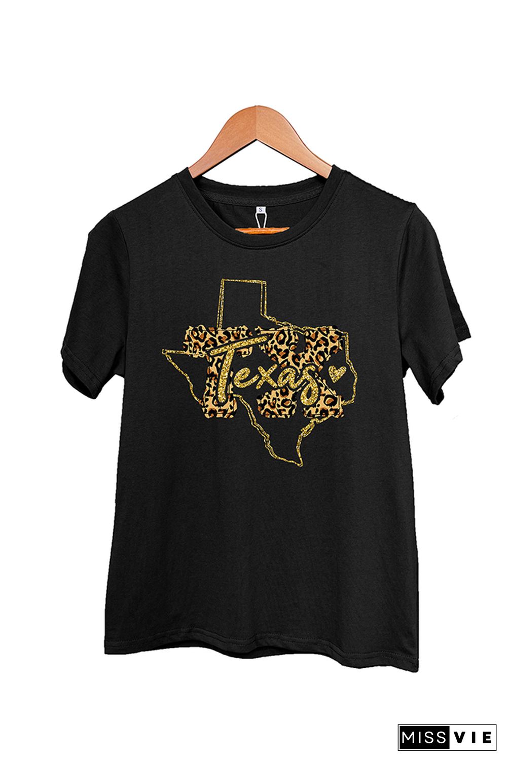 Texas Leopard Print Short Sleeve Graphic Tee Wholesale