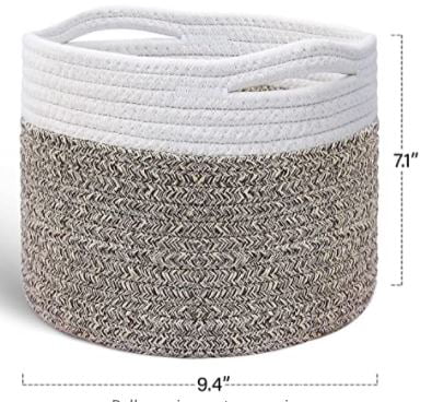 DVAM Cotton Rope Basket  Decorative Storage Basket 9.4x7.1 Inches