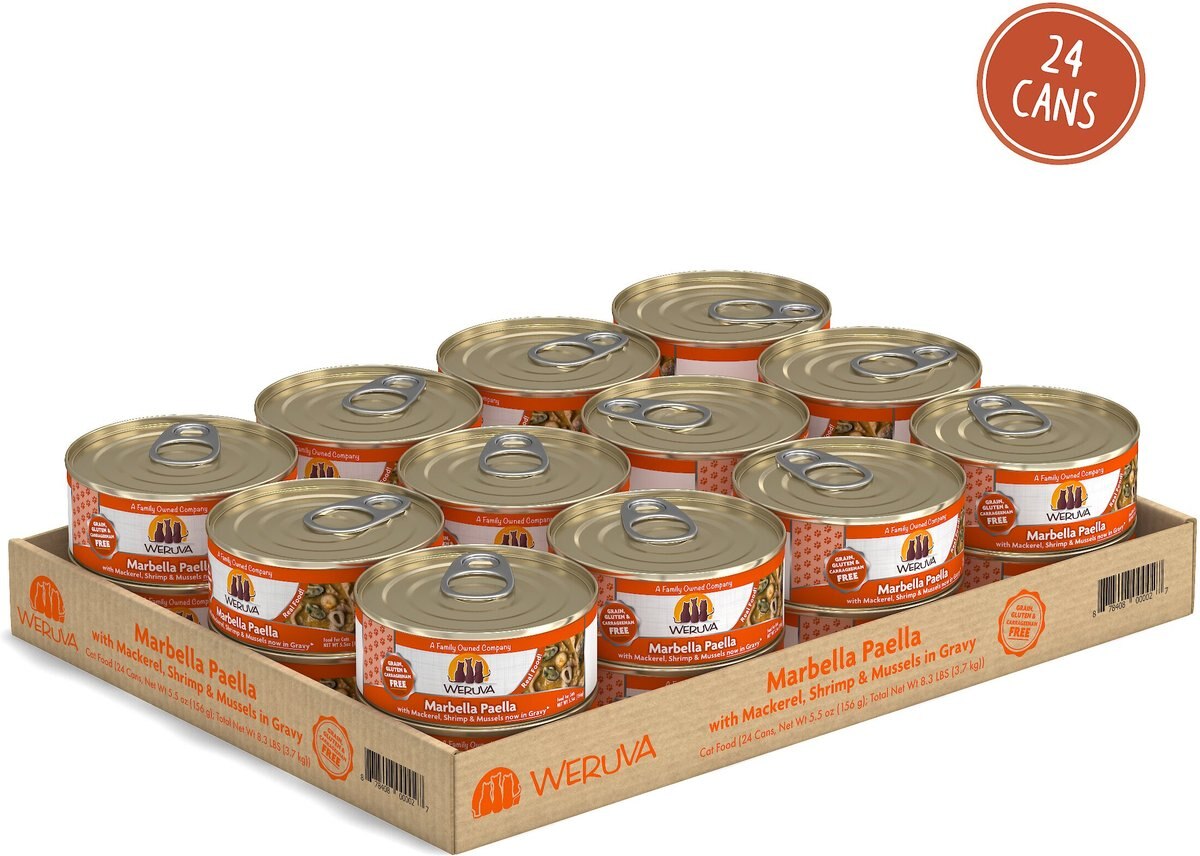 Weruva Marbella Paella with Mackerel， Shrimp and Mussels Grain-Free Canned Cat Food