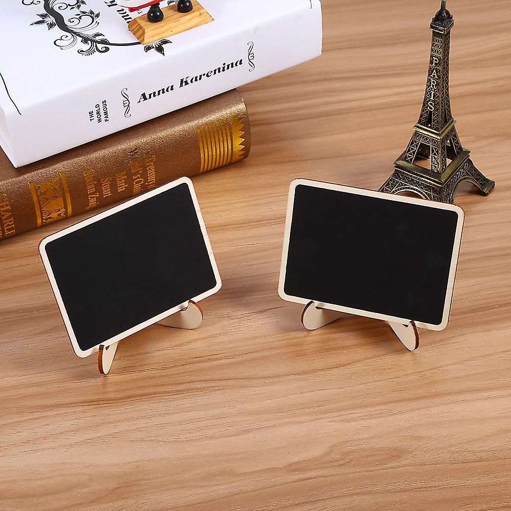 10pcs Wooden Mini Blackboard Chalkboard Message Note Board With Stand Holder Clip