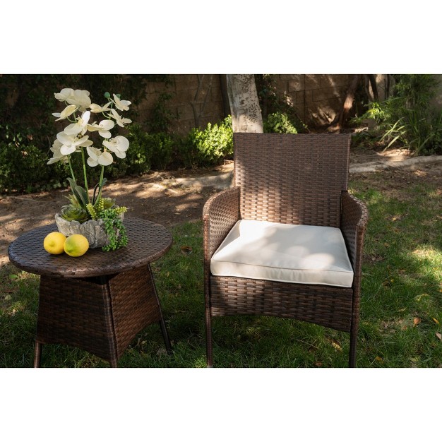 Barton 3 Pieces Outdoor Patio Set 2 person Seating Group With Table Beige