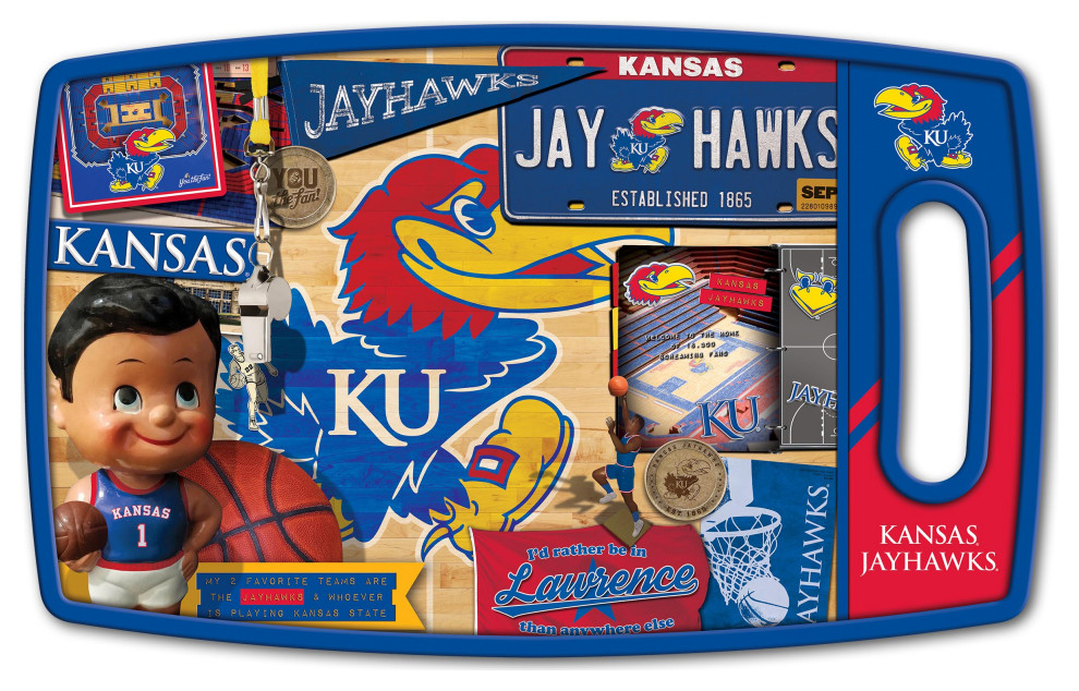 Kansas Jayhawks Retro Series Cutting Board   Traditional   Cutting Boards   by StadiumView Products  Houzz