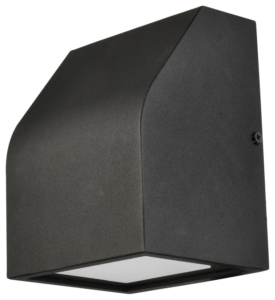 Raine Integrated Led Wall Sconce In Black   Modern   Outdoor Wall Lights And Sconces   by Homesquare  Houzz