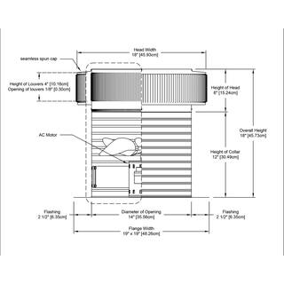 Active Ventilation 14 in. Dia 1000 CFM Power Mill Aura Exhaust Attic Fan with 12 in. Collar AF-14-C12