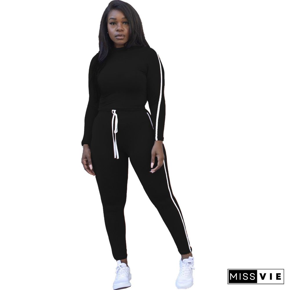 Long Sleeve T Shirt Skinny Fitness Pants Set