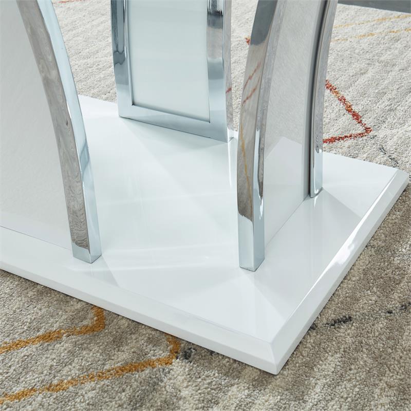 Bowery Hill Modern Metal Coffee Table in Glossy White