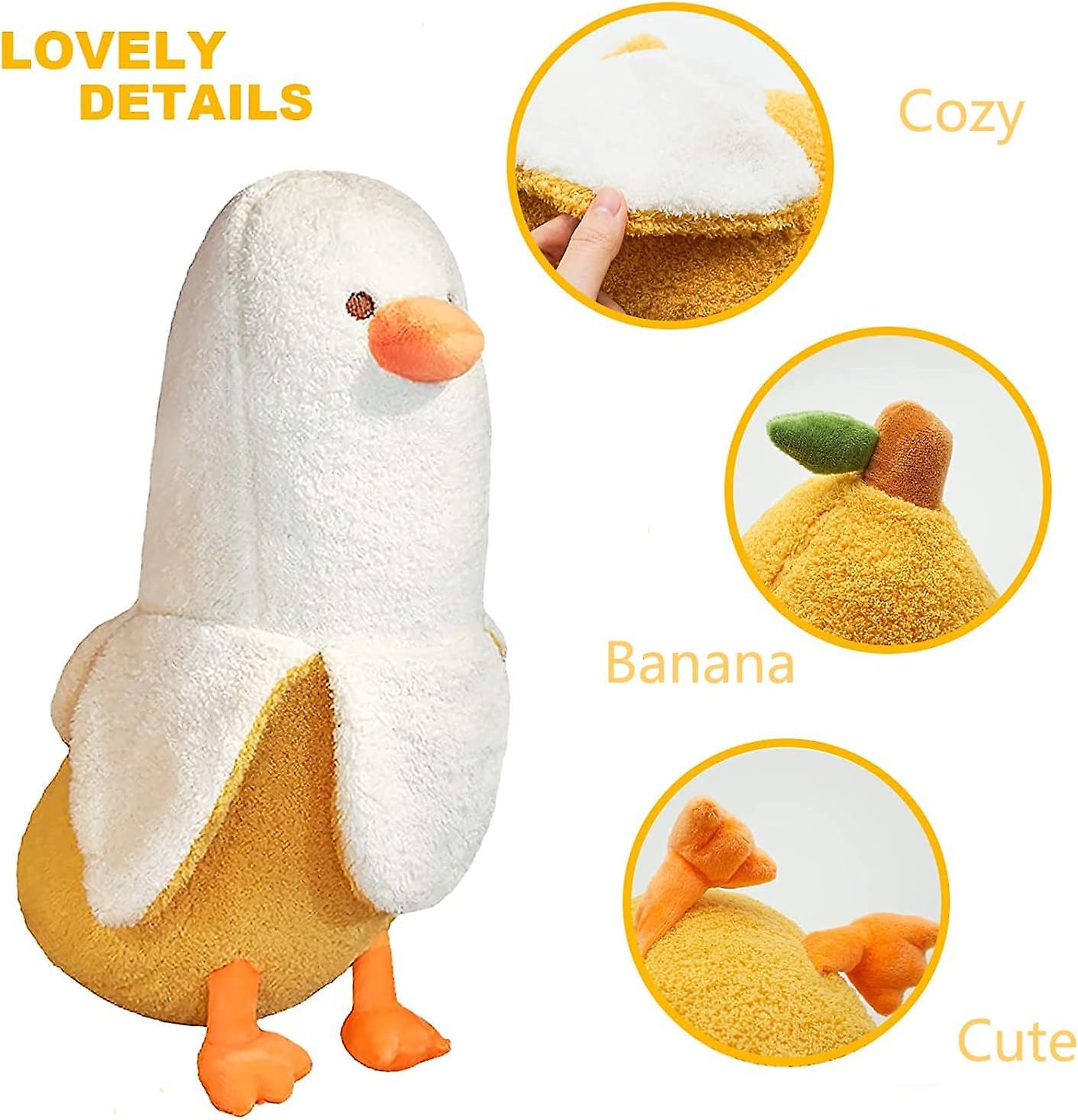 Cute Banana Duck Plush Soft Toys， Soft Long Body Hugging Pillow Gifts， Cozy Duck Plushie Stuffed Animal For Girls And Boys