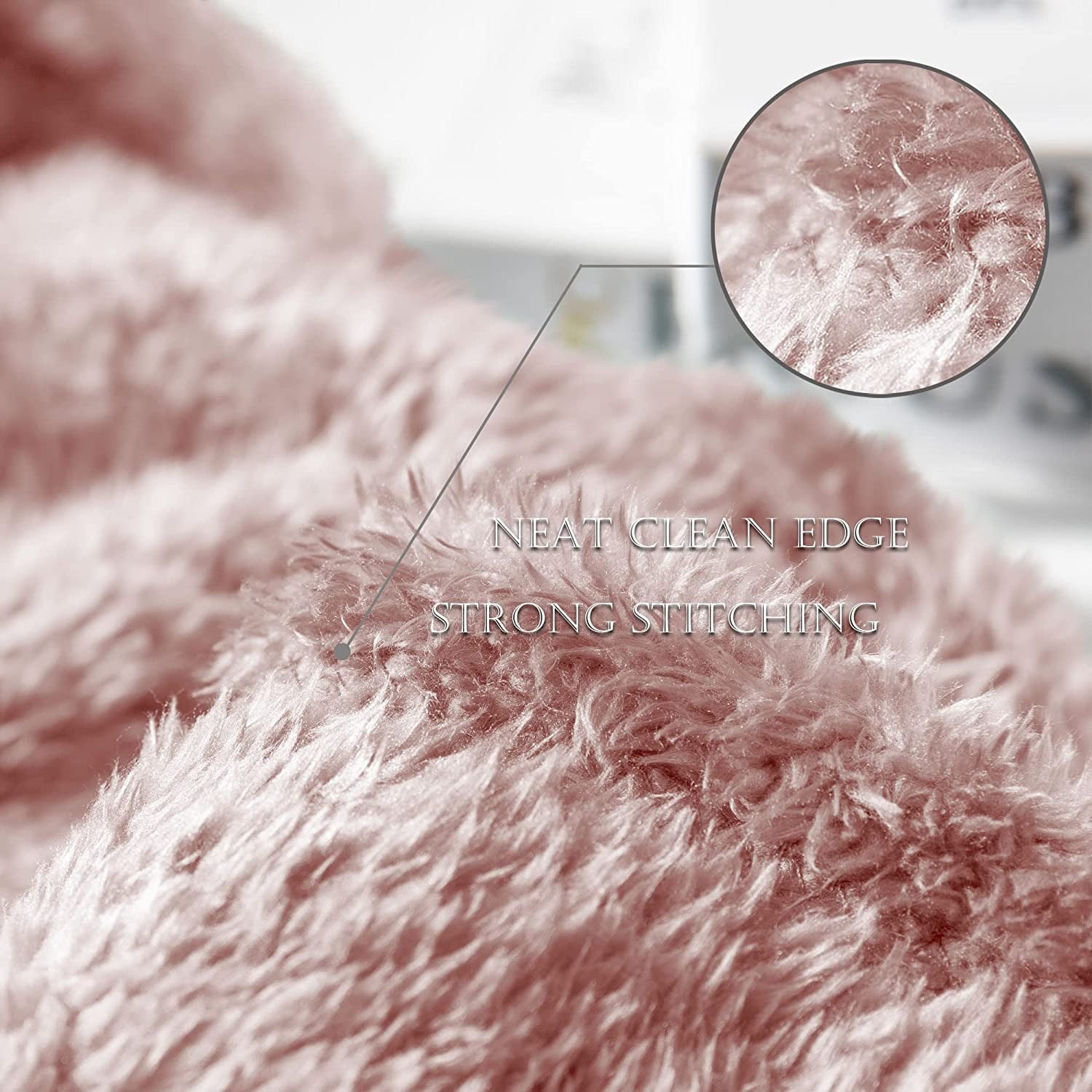 Exclusivo Mezcla Plush Fuzzy Fleece King Size Bed Blanket， Super Soft Fluffy and Thick Blankets for Travel Bed and Couch (Dusty Pink， 90x104 inches)