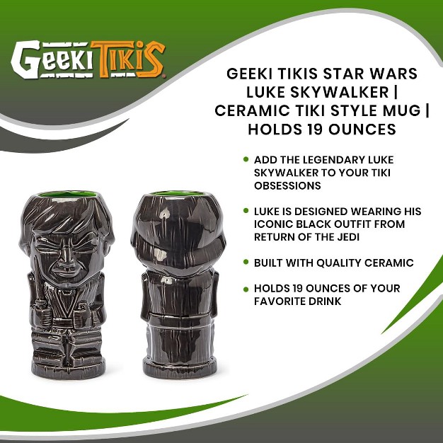 Beeline Creative Geeki Tikis Star Wars Luke Skywalker Ceramic Tiki Style Mug Holds 19 Ounces