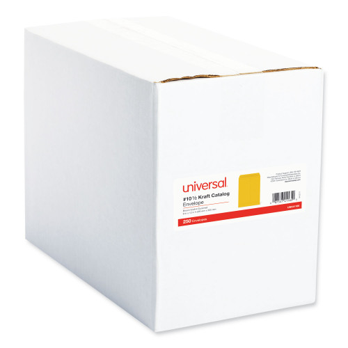 Universal Catalog Envelope， 28 lb Bond Weight Kraft， #10 1/2， Square Flap， Gummed Closure， 9 x 12， Brown Kraft， 250/Box (41165)