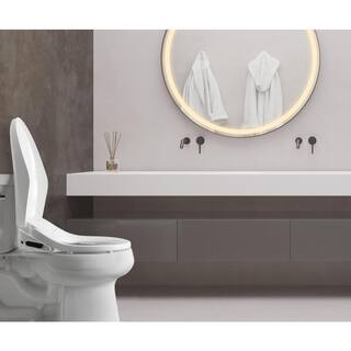 Hulife Electric Bidet Seat for Elongated Toilet with Unlimited Heated Water Heated Seat Dryer Remote Control in White HLB-3000ER