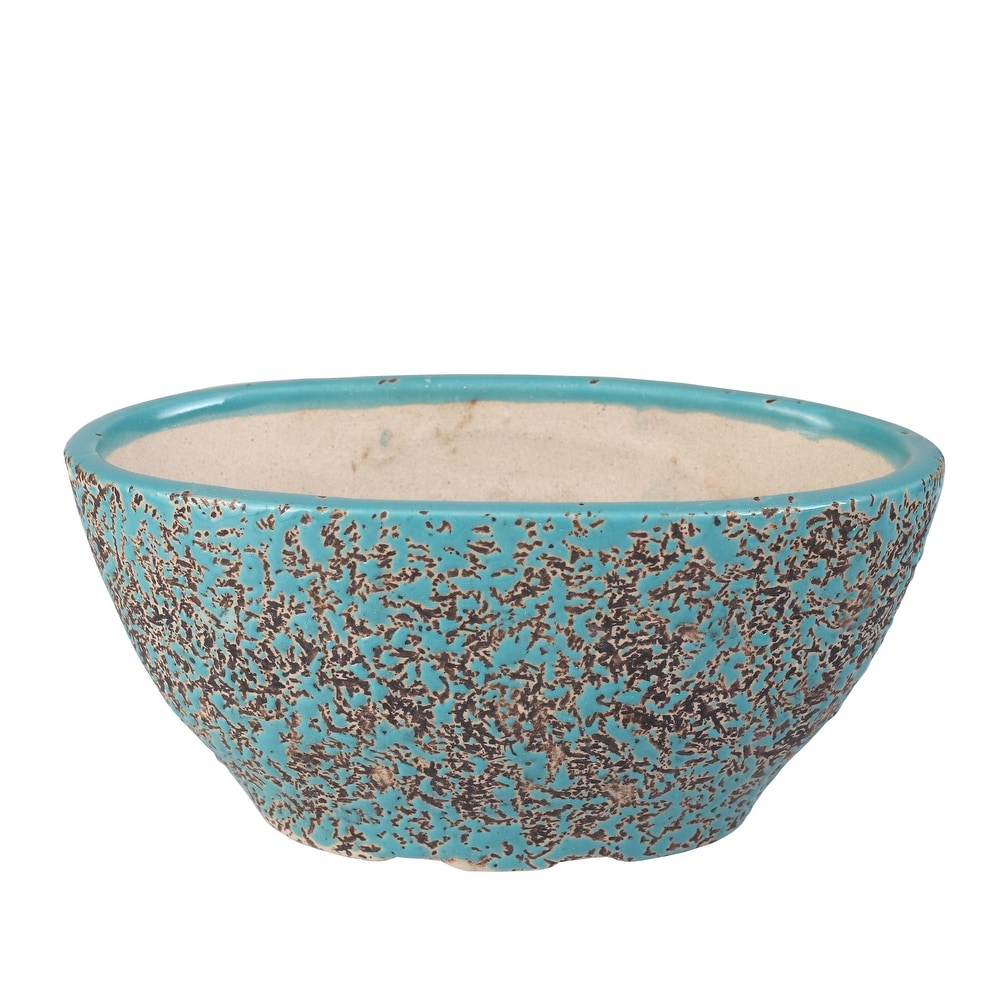 Tillow Turquoise Ceramic Bowl Planter