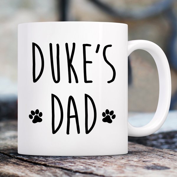 904 Custom Personalized Pawprint Dog Dad Mug， 11-oz