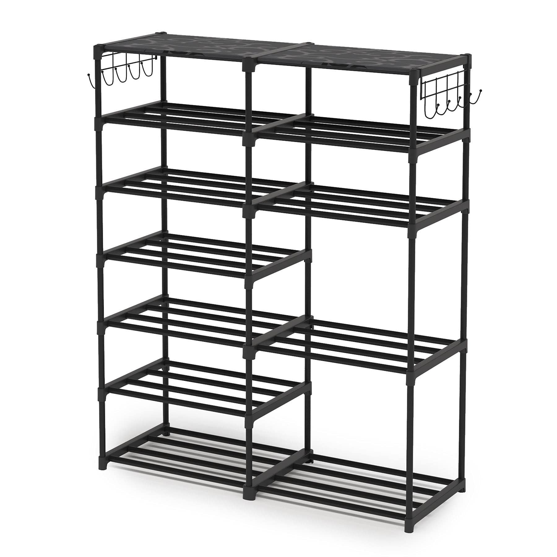 FAFIAR 8 Tier Shoe Rack Organizer for Closet 24-30 Pairsandnbsp;Boots Storage Shelf Metal Black