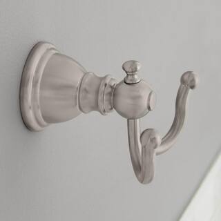 Glacier Bay Lyndhurst Double Robe Hook in Brushed Nickel 20276-0304